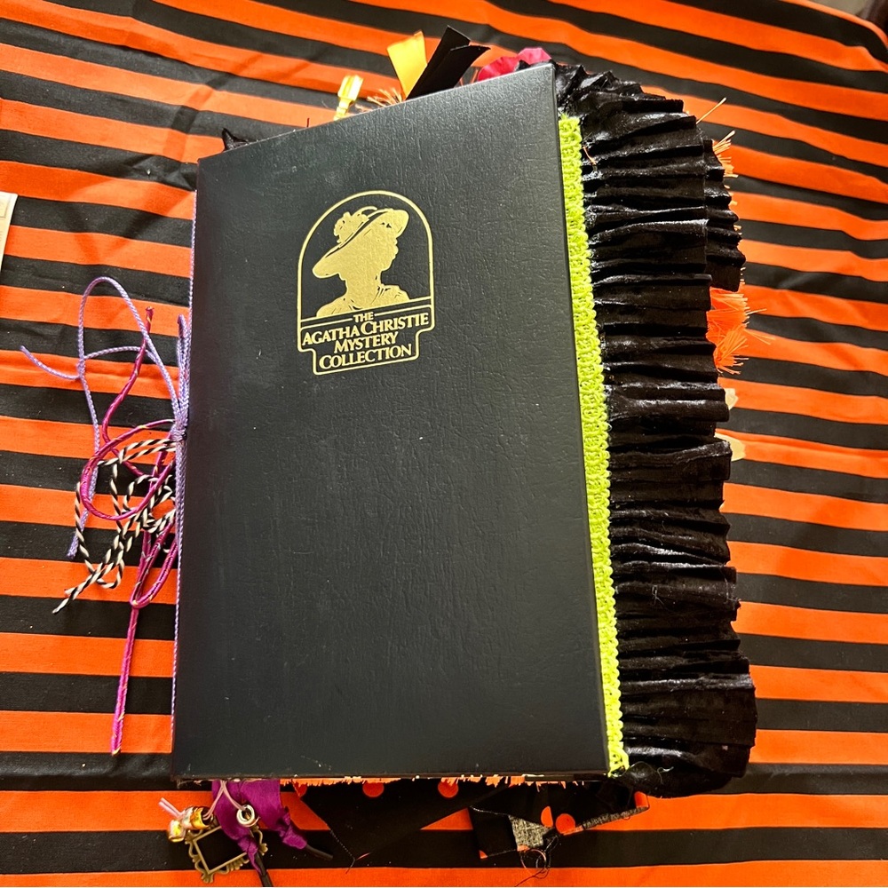 Agatha Christie Mystery Collection Black and Gold Handmade Halloween Journal